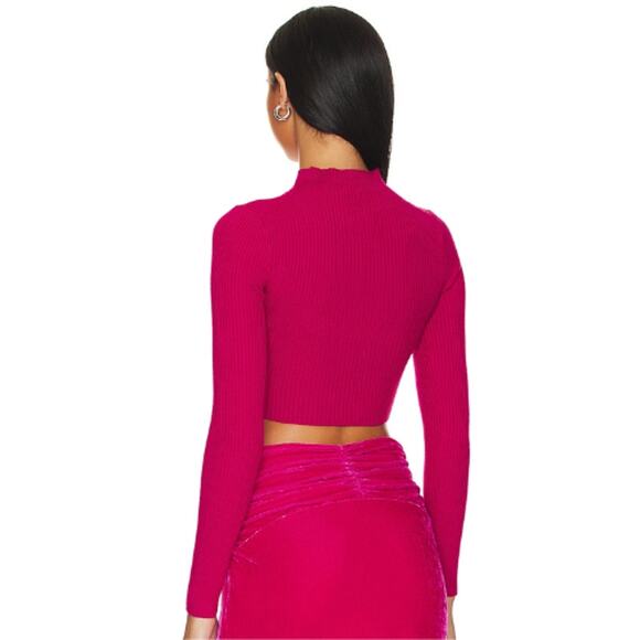 Lovers and Friends Odilia Turtleneck Knit Top in Magenta NWOT Size Small - Picture 3 of 3